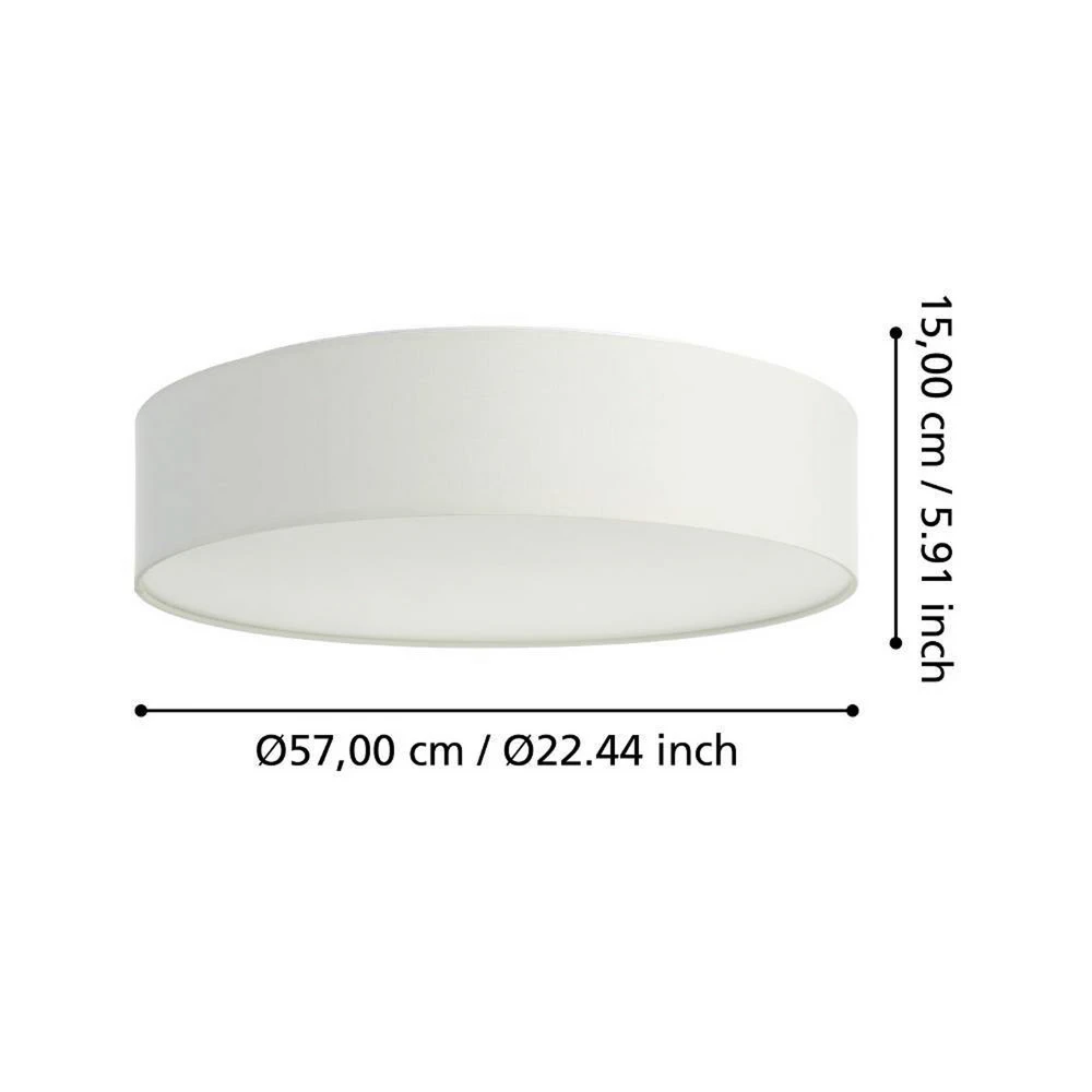 EGLO connect Romao-Z plafonnier LED, Ø57 cm, blanc pour chambre d'enfant