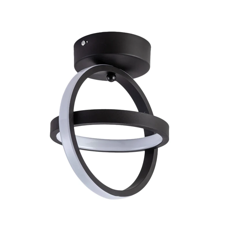 Einfache Dual-Loop-Unterputzleuchte aus Metall mit LED-Korridor-Deckenleuchte Schwarz/Gold, warmweißes Licht avec télécomm...