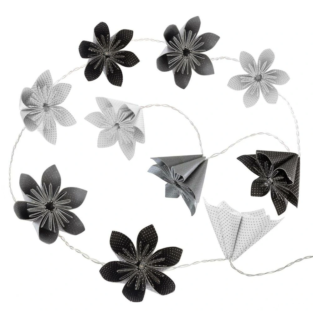 Guirlande led fleur noire à pile x10 avec télécommande