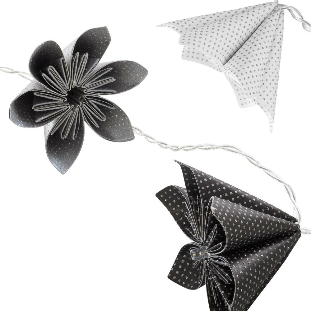 Guirlande led fleur noire à pile x10 avec télécommande