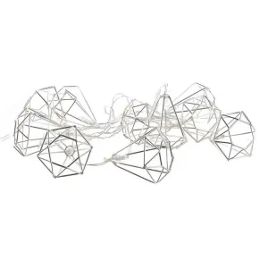 Guirlande lumineuse diamants en métal 10 leds - Installation Facile