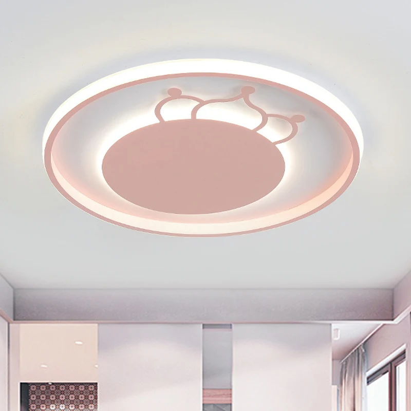 Guirlande lumineuse Kid Crown Plafonnier LED ultra fin en acrylique pour chambre à coucher, luminaire proche du plafond, r...