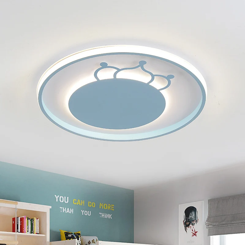 Guirlande lumineuse Kid Crown Plafonnier LED ultra fin en acrylique pour chambre à coucher, luminaire proche du plafond, r...