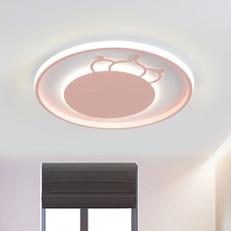 Guirlande lumineuse Kid Crown Plafonnier LED ultra fin en acrylique pour chambre à coucher, luminaire proche du plafond, r...