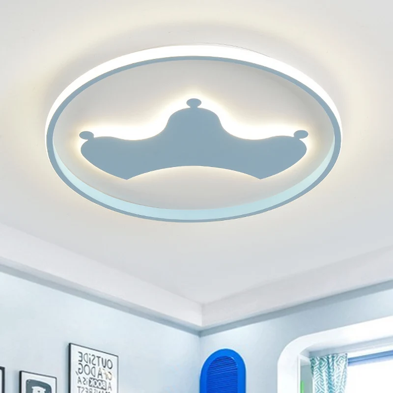 Guirlande lumineuse Kid Crown Plafonnier LED ultra fin en acrylique pour chambre à coucher, luminaire proche du plafond, r...