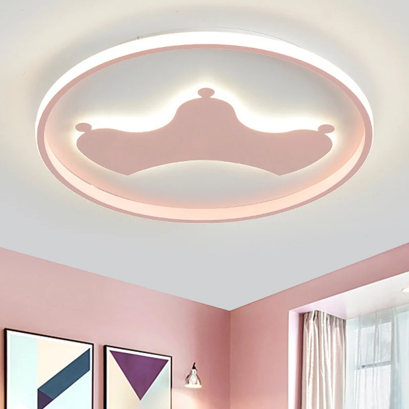 Guirlande lumineuse Kid Crown Plafonnier LED ultra fin en acrylique pour chambre à coucher, luminaire proche du plafond, r...