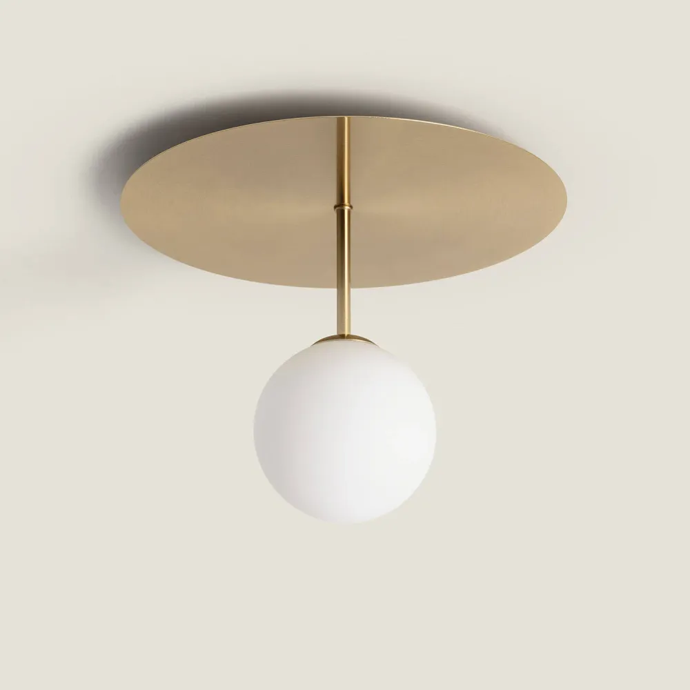Guirlande lumineuse Lampe de plafond en laiton avec éclairage LED et verre Moonlight