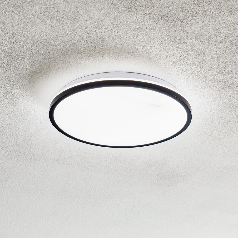 Guirlande lumineuse Plafonnier LED Lana, effet backlighter Ø28 noir