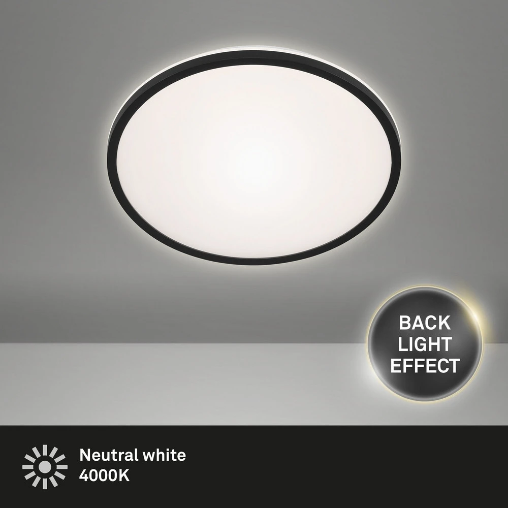 Guirlande lumineuse Plafonnier LED Lana, effet backlighter Ø28 noir