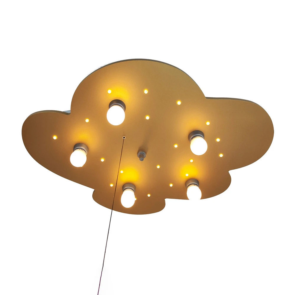 Guirlande lumineuse Plafonnier Nuage, or, 5 lampes, 20 points LED