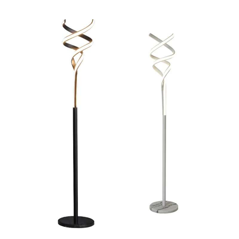 Guirlande lumineuse Spirale Stehleuchte mit metallischem Akzent, minimalistische LED-Stehlampe für Wohnzimmer