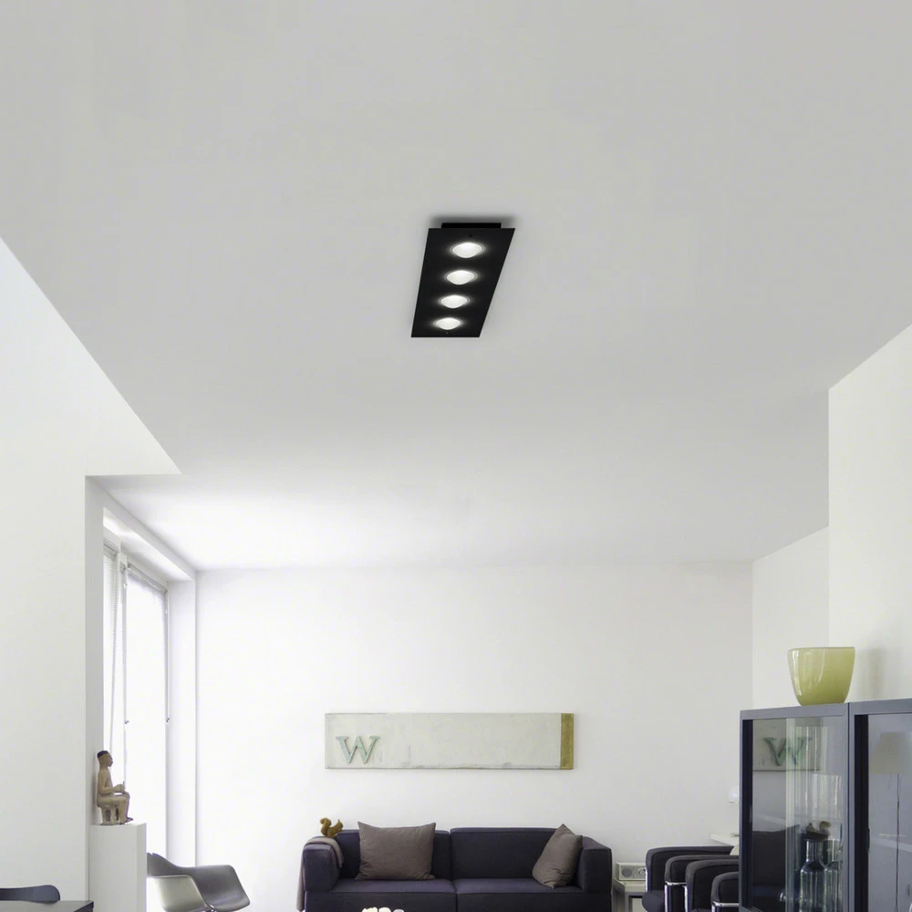 Helestra Nomi plafonnier LED 75x21 cm tamisé noir