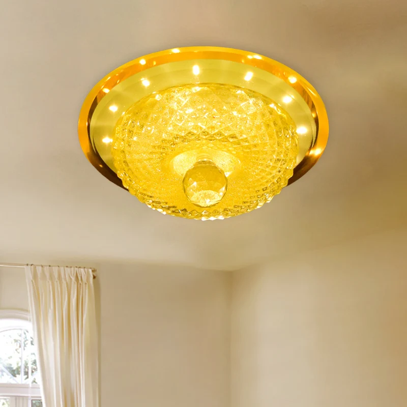 Hellbraune/silberne Schalen-Einbauleuchte, récent prismatische LED-Kristallleuchte für den Flur der Nähe der Decke mit Kre...