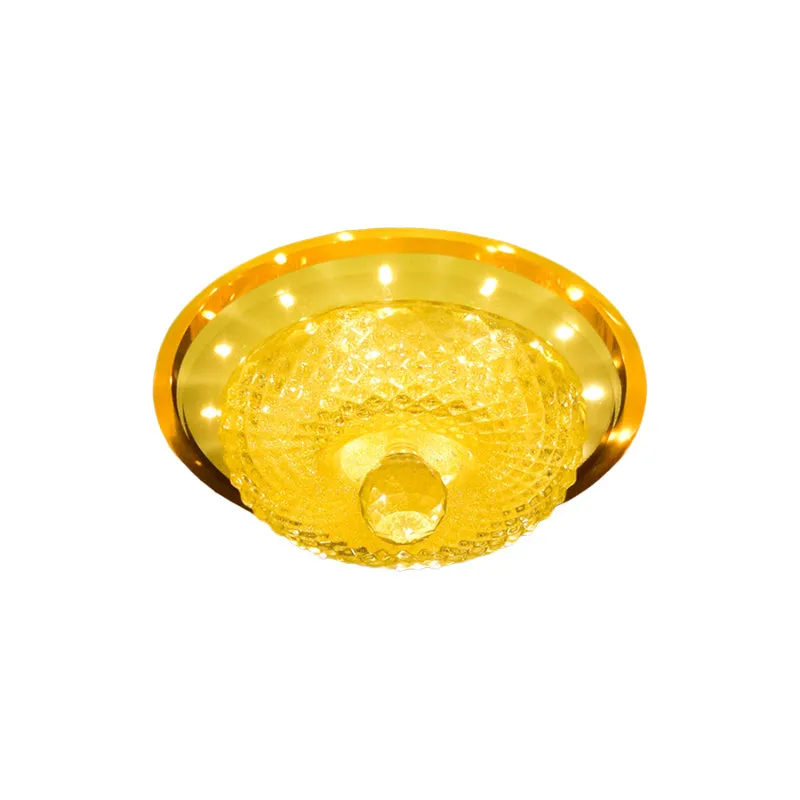 Hellbraune/silberne Schalen-Einbauleuchte, récent prismatische LED-Kristallleuchte für den Flur der Nähe der Decke mit Kre...