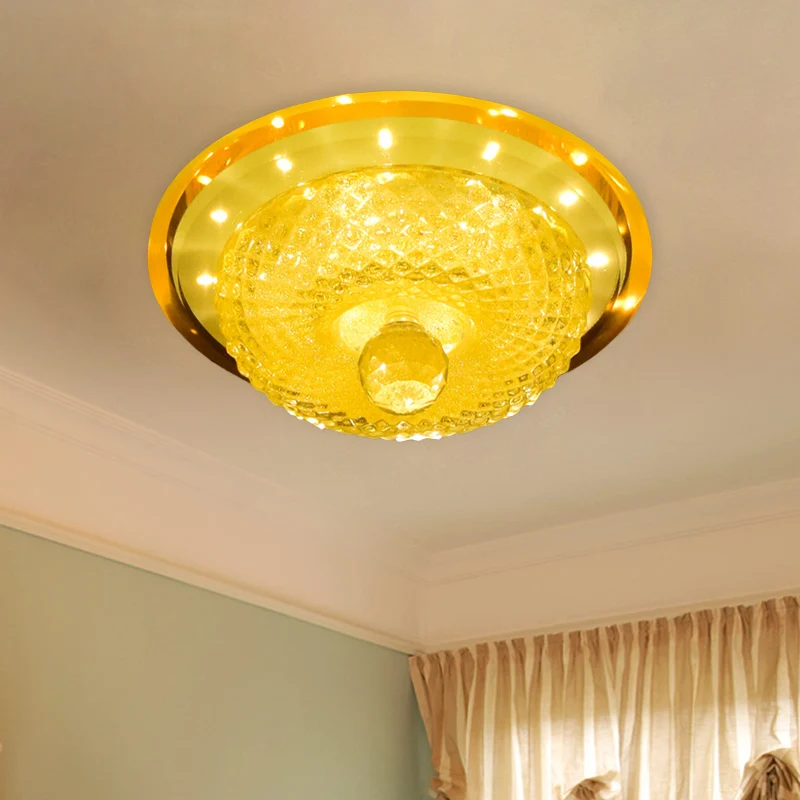 Hellbraune/silberne Schalen-Einbauleuchte, récent prismatische LED-Kristallleuchte für den Flur der Nähe der Decke mit Kre...