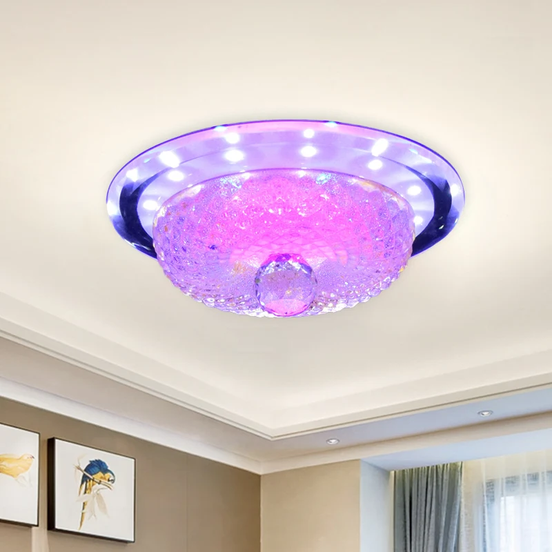 Hellbraune/silberne Schalen-Einbauleuchte, récent prismatische LED-Kristallleuchte für den Flur der Nähe der Decke mit Kre...