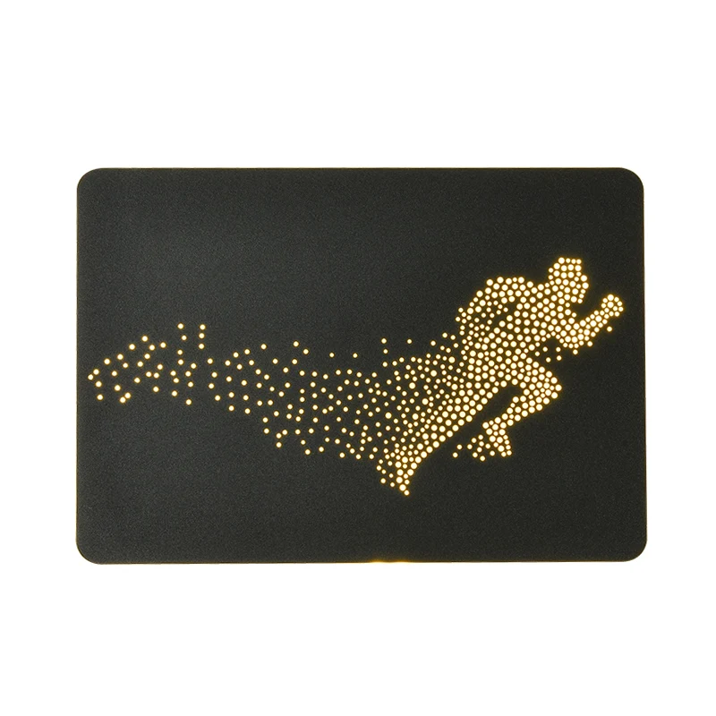 Idée d'éclairage mural rectangulaire blanc/noir, lampe murale minimaliste en acrylique LED avec motif Running Man avec eff...