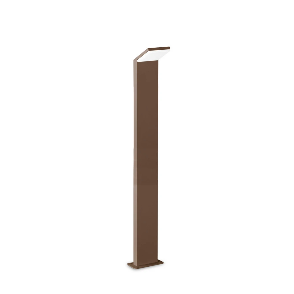 Ideal Lux Borne lumineuse LED Style, brun, hauteur 100 cm, 3.000 K pour fêtes et événements