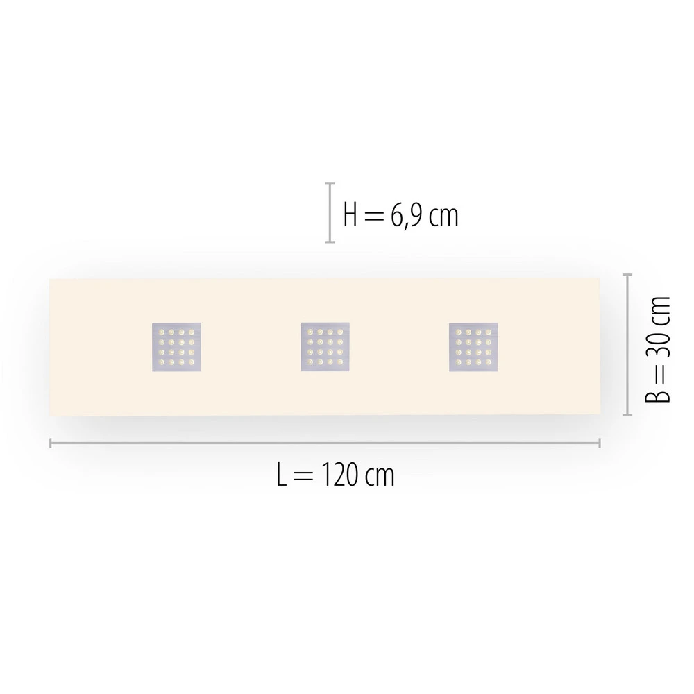 INTÈGRE Neo plafonnier LED 120x30 cm