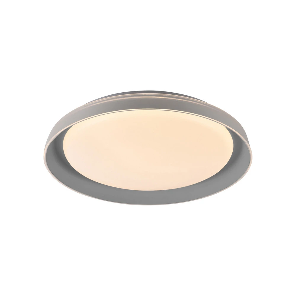 JUST LIGHT. Plafonnier LED Sati, plastique, gris pour fêtes et événements