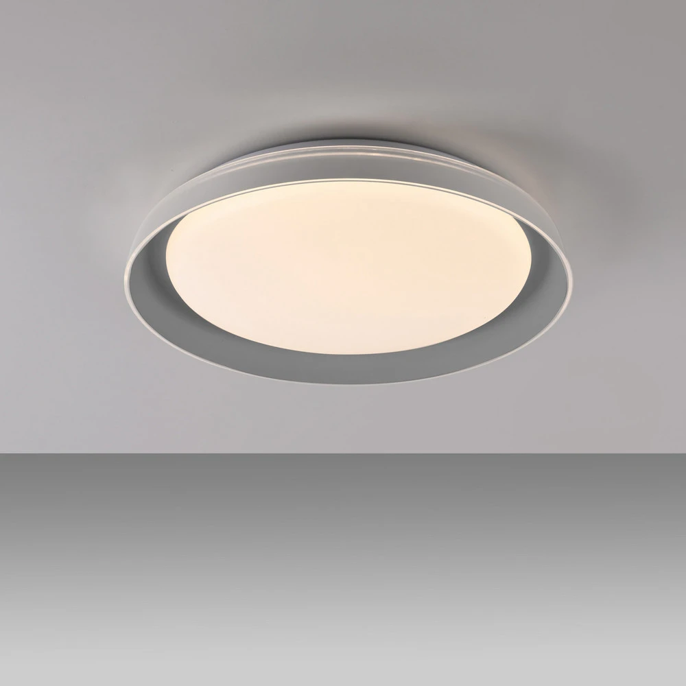 JUST LIGHT. Plafonnier LED Sati, plastique, gris pour fêtes et événements