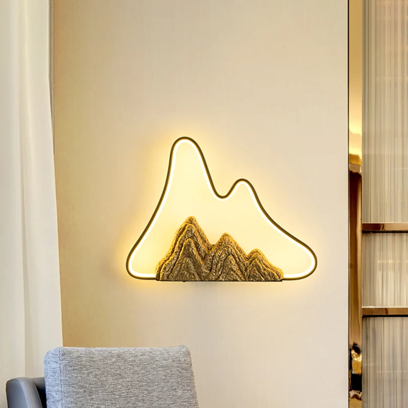 Kit d'Éclairage Ambiance Applique murale LED ironique de forme géométrique, Style Oriental, noir et or, avec motif de mont...