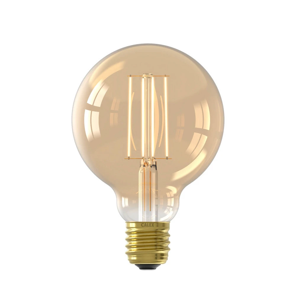 Kit d'Éclairage Ambiance Calex E27 G95 4,5 W filament LED doré 821 adouci