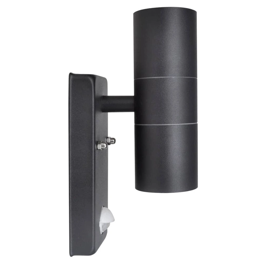 Kit d'Éclairage Ambiance Lampe murale à led avec capteur inox forme cylindrique noir