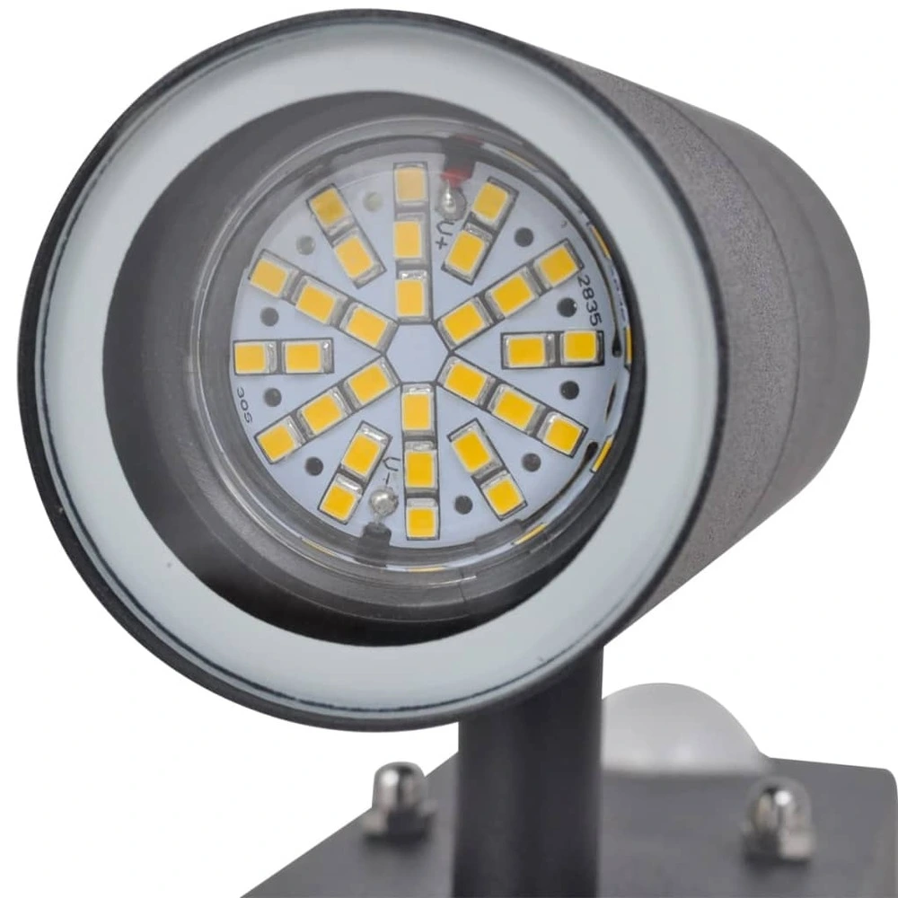 Kit d'Éclairage Ambiance Lampe murale à led avec capteur inox forme cylindrique noir