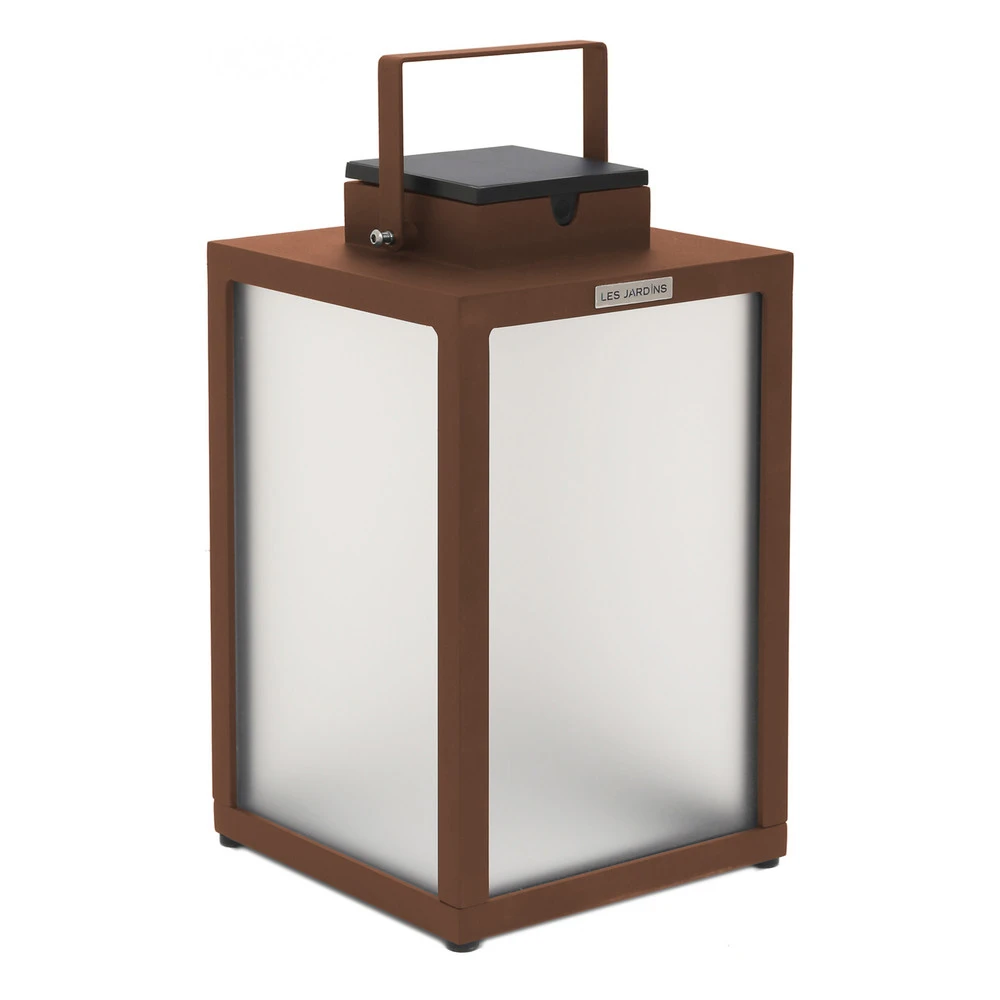 Kit d'Éclairage Ambiance Lanterne solaire à LED Tradition, corten, hauteur 40 cm