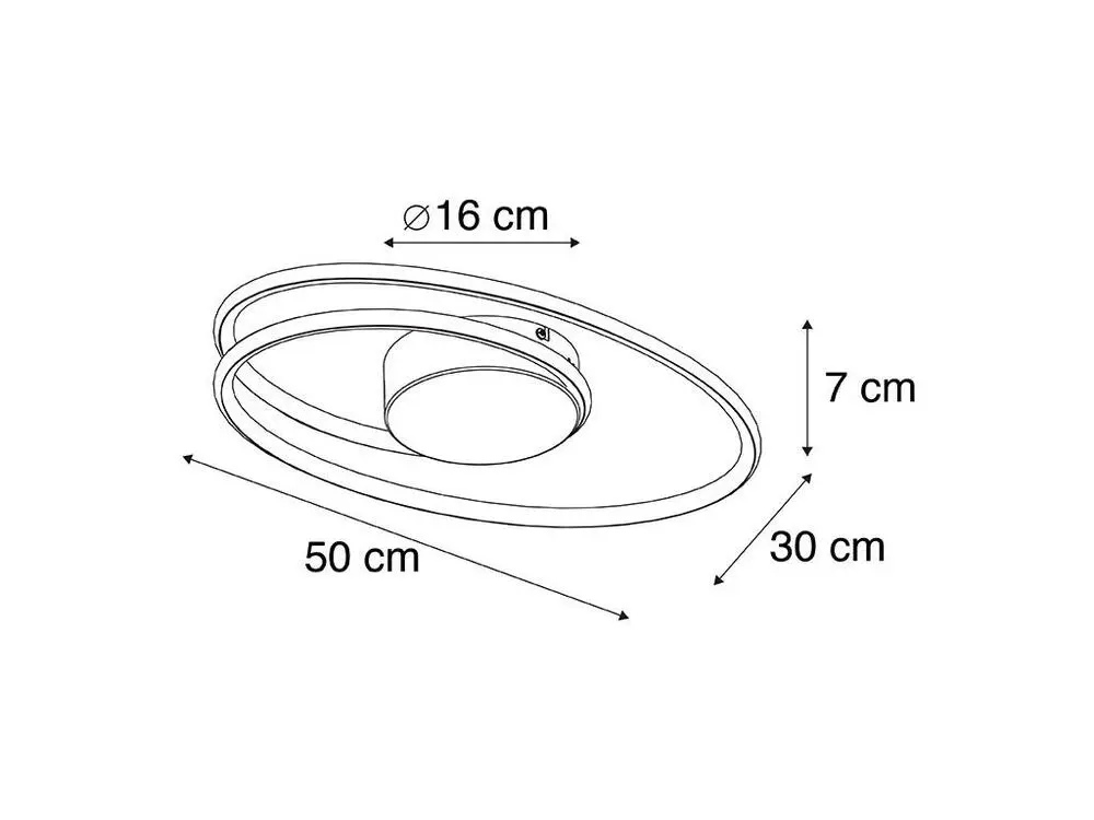 Kit d'Éclairage Ambiance Plafonnier design doré avec LED 3 étapes dimmable - Rowan
