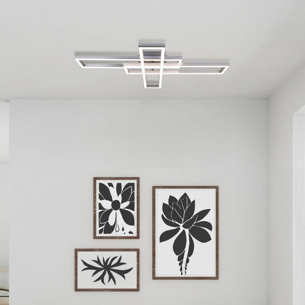 Kit d'Éclairage Ambiance Plafonnier LED Bantry, 3 rectangles, CCT, RVB