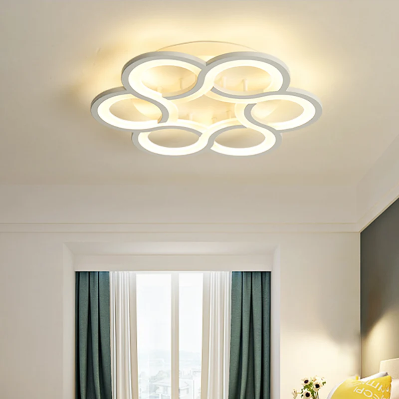Kit d'Éclairage Ambiance Plafonnier LED contemporain en forme de fleur en acrylique de 16,5"/20,5" de vaste pour chambre à...