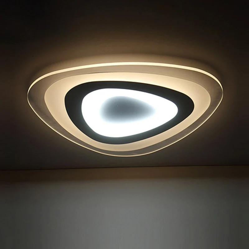 Kit d'Éclairage Ambiance Plafonnier LED triangulaire ultra fin Simplicity en acrylique pour salon, plafonnier encastré en...