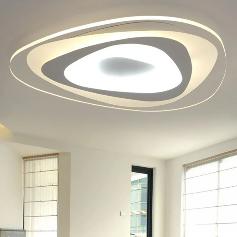 Kit d'Éclairage Ambiance Plafonnier LED triangulaire ultra fin Simplicity en acrylique pour salon, plafonnier encastré en...