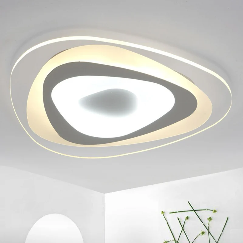 Kit d'Éclairage Ambiance Plafonnier LED triangulaire ultra fin Simplicity en acrylique pour salon, plafonnier encastré en...