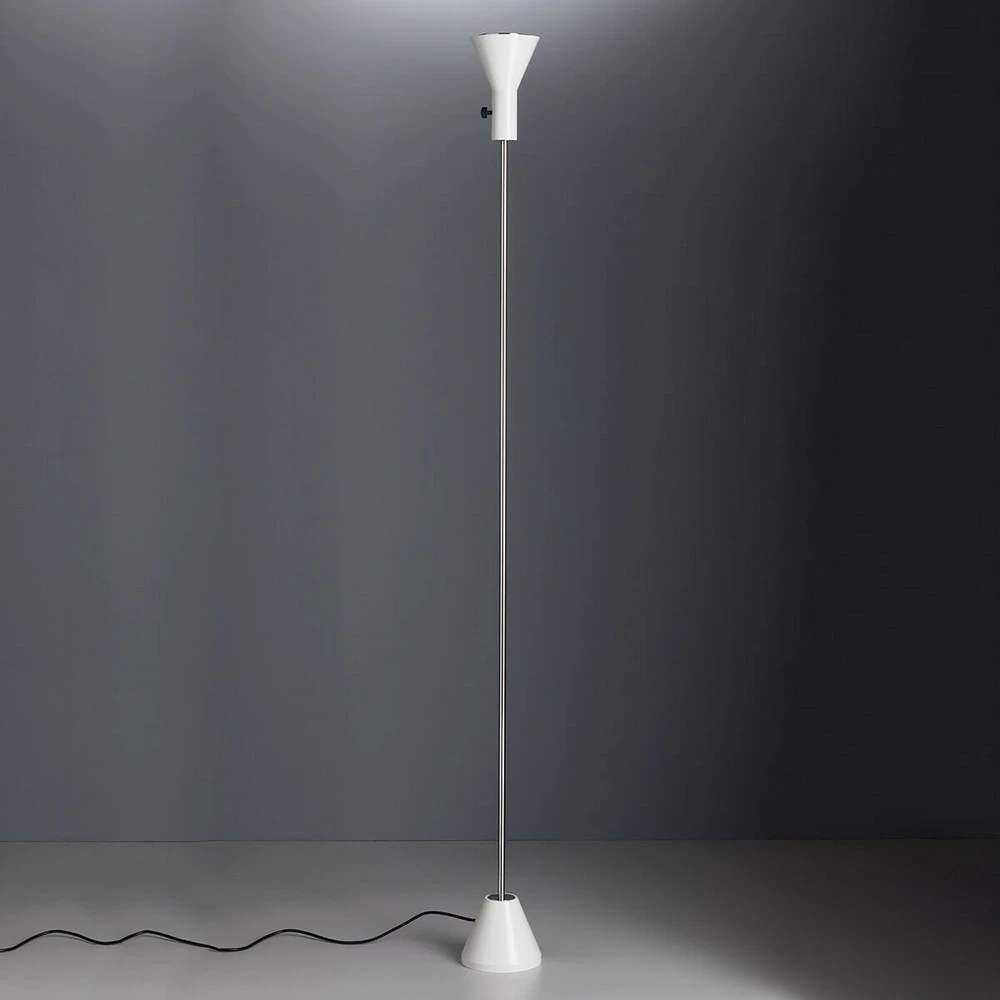 Lampadaire de designer blanc Gru avec LED avec effet scintillant