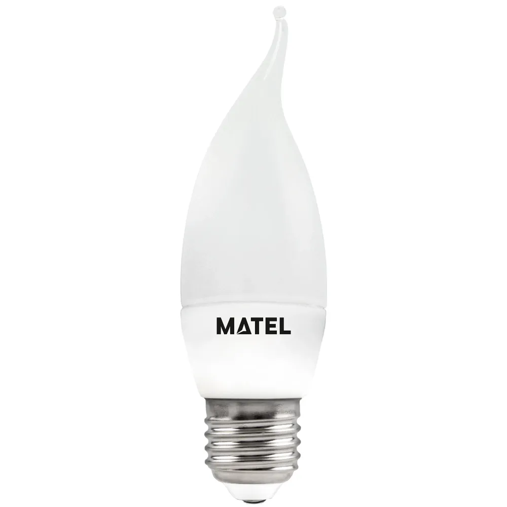 LAMPE BOUGIE FLAMME MATEL E27 C37 6W - Installation Facile