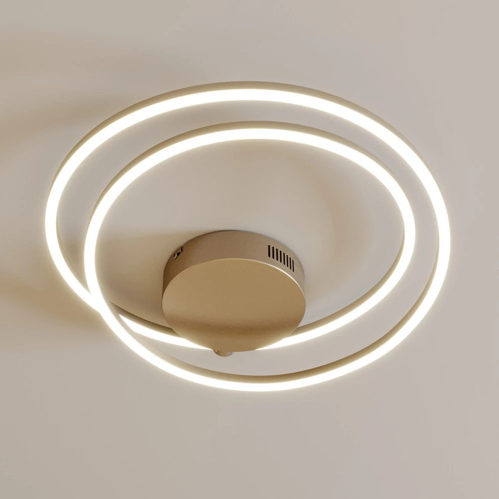 Lampe à lave Lindby Davian plafonnier LED, dimmable, nickel