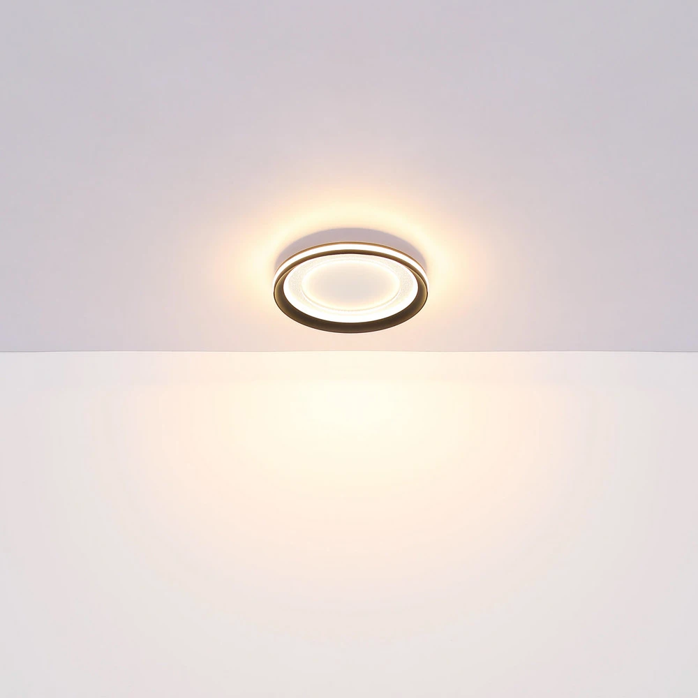 Lampe à lave Plafonnier LED Clarino, Ø 41,5 cm, noir, acrylique, CCT