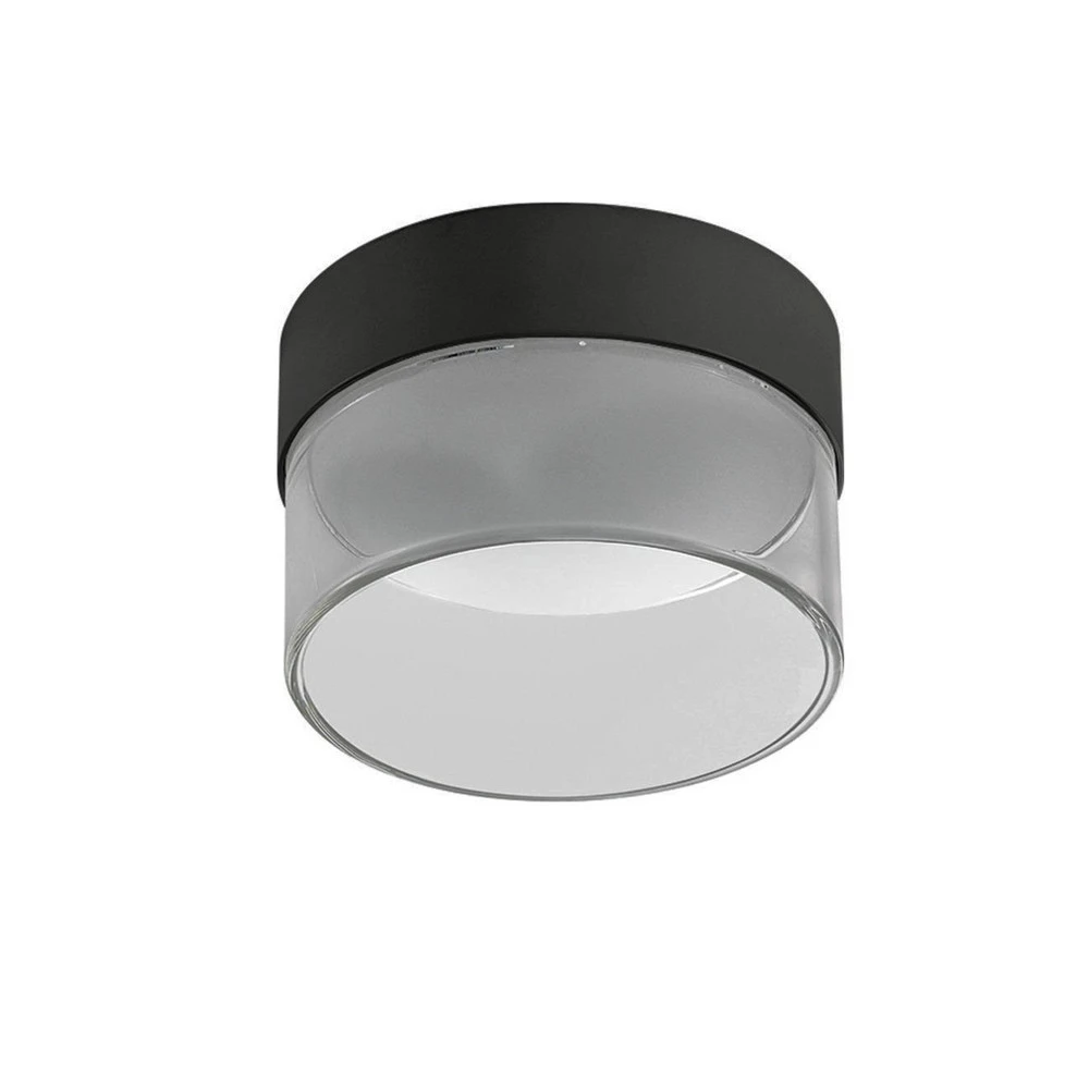 Lampe à lave Plafonnier LED Crumb, noir, Ø 10,4 cm, fer, verre