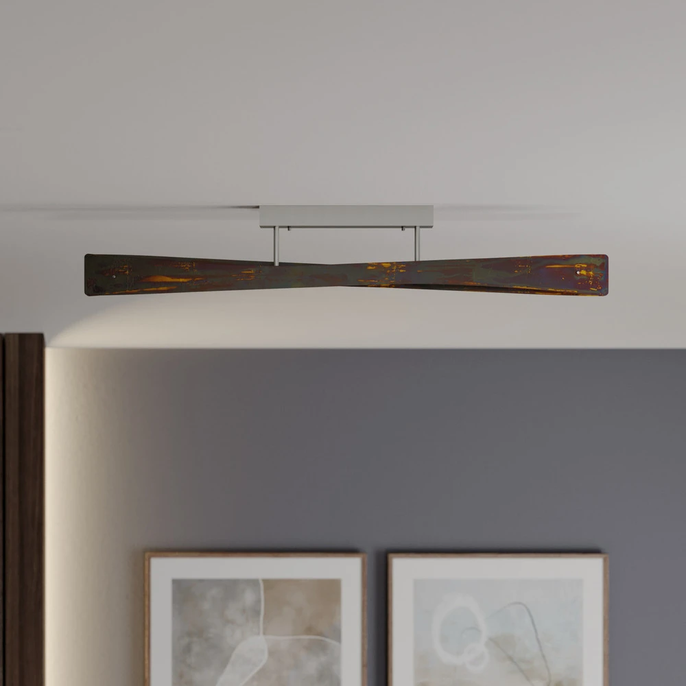 Lampe à lave Quitani Plafonnier LED Lian, oxydé or