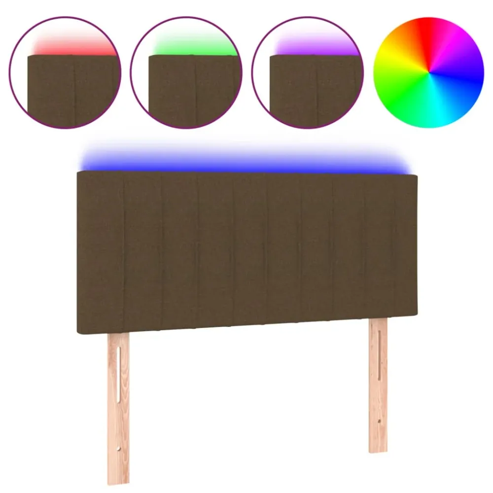 Lampe à lave Tête de lit accessoire couchage chambre à coucher meuble à LED 90 x 5 x 78/88 cm tissu marron ténébreux TDL02...