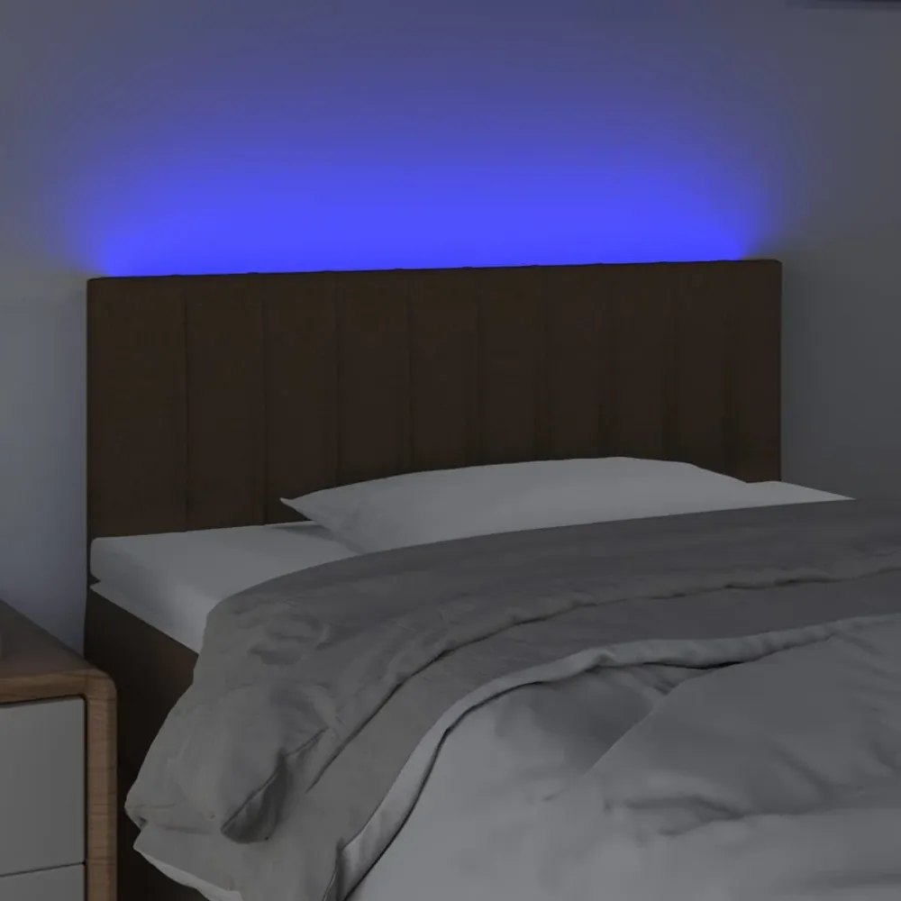 Lampe à lave Tête de lit accessoire couchage chambre à coucher meuble à LED 90 x 5 x 78/88 cm tissu marron ténébreux TDL02...