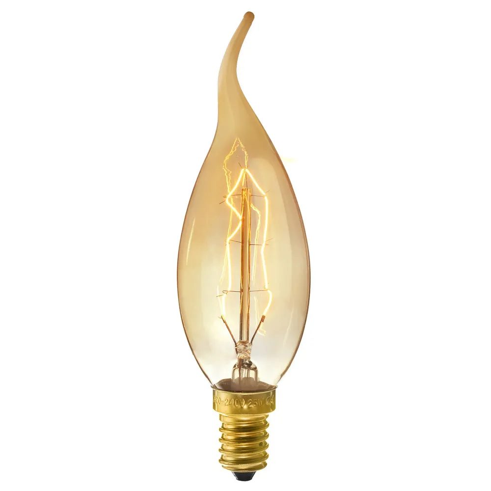 LAMPE LED MATEL EDISON E14 FLAMME RÉTRO 40W