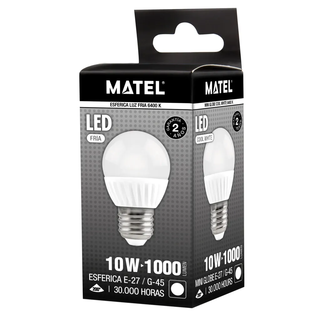 LAMPE LED SPHÉRIQUE MATEL E27 10W pour fêtes et événements