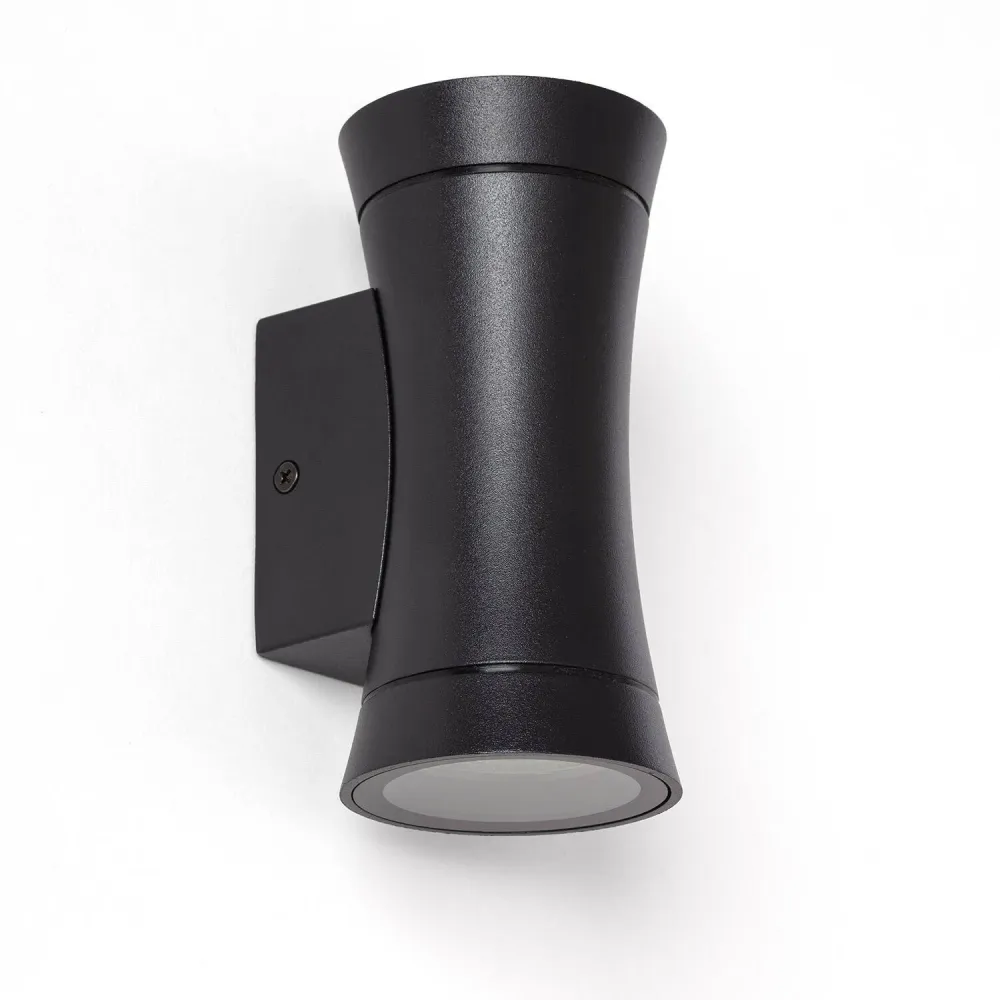 Lampe murale extérieure en aluminium avec technologie LED Aynik avec base en bois