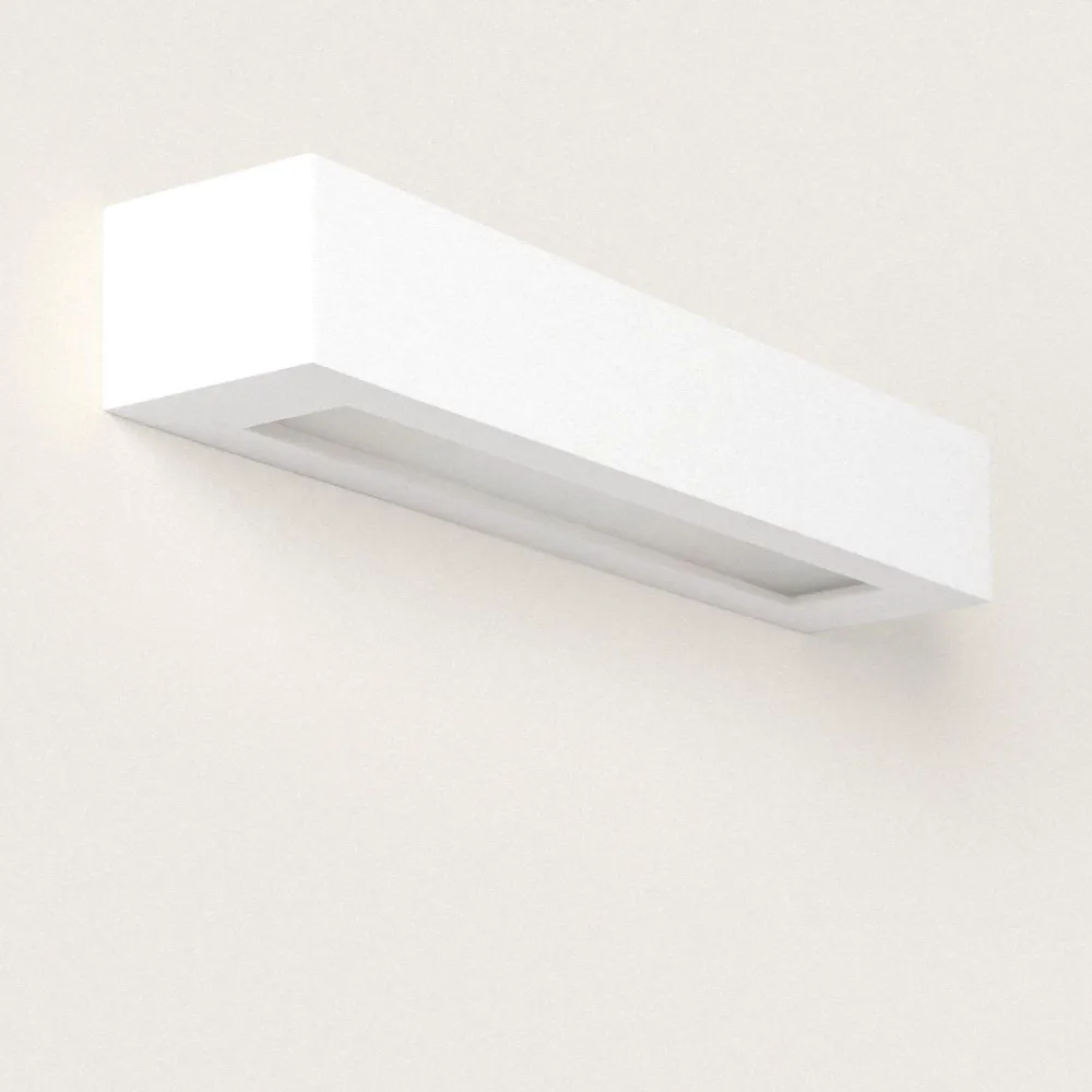 Lampe murale en plâtre Ruvil avec éclairage LED intégré. Éclairage chaud 2700K