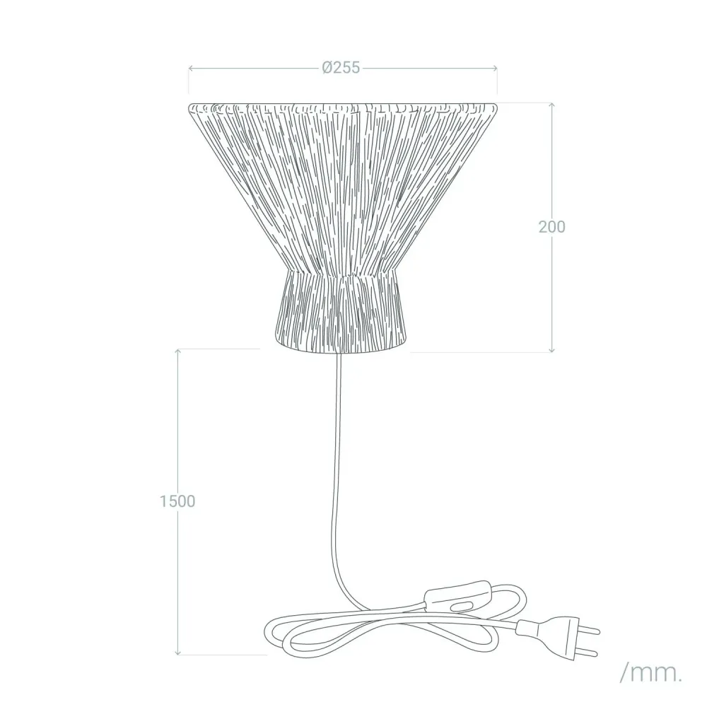Lampe murale en raphia avec éclairage à LED Wadeye - Installation Facile