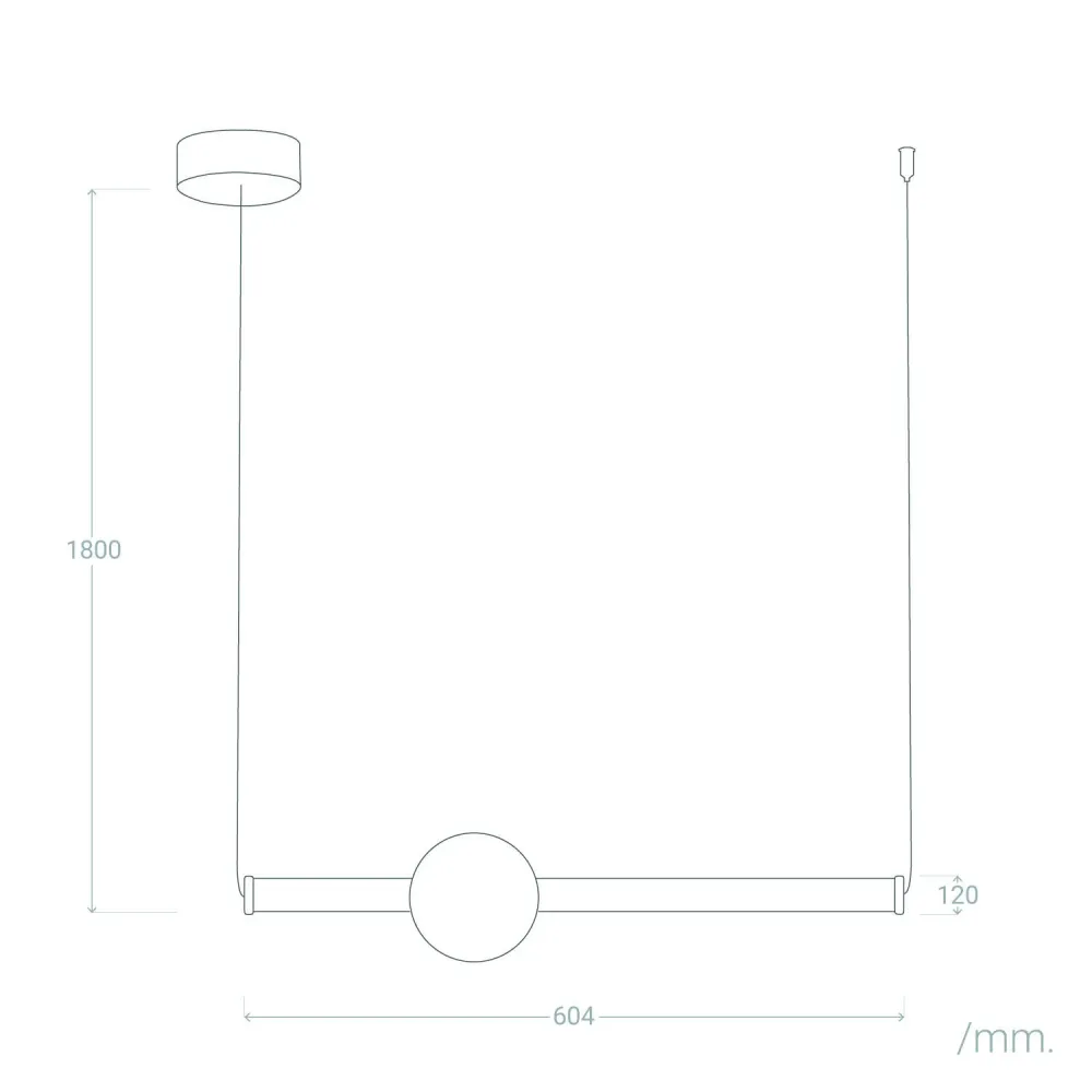 Lampe pendante Nolson en métal avec éclairage LED de 14 watts pour chambre d'enfant